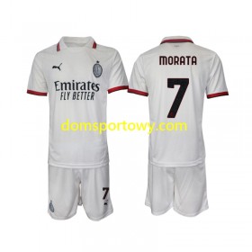 Koszulka AC Milan Morata 7 Dziecięcy Wyjazdowe Koszulki Piłkarskie 2024-2025 Krótki Rękaw